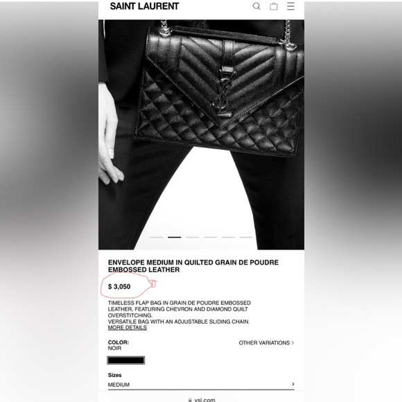 A107- ๐ฏ % authentic YLS Envelope Medium chain shoulder bag - Picture 17 of 17